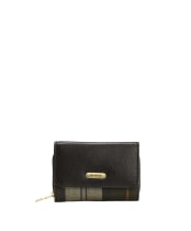 Women's Barbour Rosa Leather French Purse - Black / Ancient 