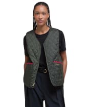 Women's My Barbour Reversible Liner - Sage / Zeni Pink