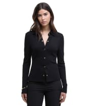 Women's Barbour International Chloe Ribbed Top - Black