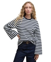 Women's Barbour Robyn Sweatshirt - Dark Navy Stripe