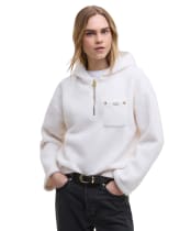 Women's Barbour International Lola Fleece Hoodie - Off White