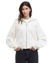 Women's Barbour International Lana Zip Hoodie - Off White