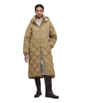 Women's Barbour Kirkton Puffer Jacket - Military Brown / Ancient Tartan