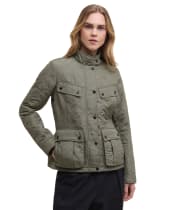 Women's Barbour International Halsey Quilted Jacket - DUSKY KHAKI/JASM