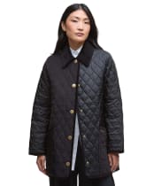 Women's Barbour Meryl Quilted Jacket - Black / Classic Tartan