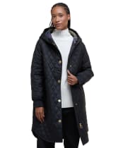 Women's Barbour Hilary Quilted Jacket - Black / Classic Tartan