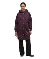 Women's Barbour Hilary Quilted Jacket - Blak Cherry / Dark Brown / Muted Tartan