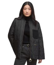 Women's Barbour Leonie Quilted Jacket - Black / Classic Tartan