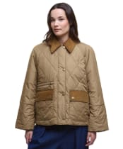 Women's Barbour Martha Quilted Jacket - Military Brown / Ancient Tartan