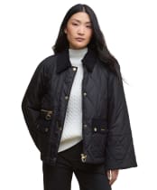 Women's Barbour Martha Quilted Jacket - Black / Classic Tartan
