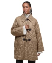 Women's Barbour Cosette Quilted Jacket - Military Brown / Hollyhock