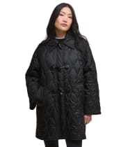Women's Barbour Cosette Quilted Jacket - Black / Onyx Tartan