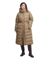 Women's Barbour Freya Puffer Jacket - Military Brown / Hollyhock
