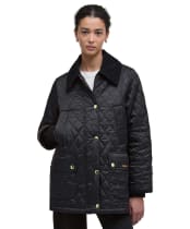 Women's Barbour Modern Beadnell Quilted Jacket - Black / Classic Tartan