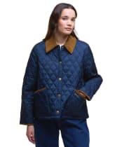 Women's Barbour Icons Cropped Liddesdale Quilted Jacket - Navy / Classic