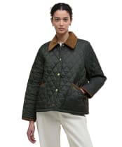 Women's Barbour Icons Cropped Liddesdale Quilted Jacket - Sage / Ancient Tartan
