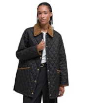 Women's Barbour Icons Modern Liddesdale Quilted Jacket - Black / Classic Tartan