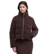Women's Barbour International Hudson Faux Velvet Puffer Jacket - Red Velvet