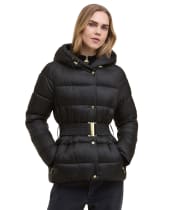 Women's Barbour International Short Track Line Puffer Jacket - BLACK/JASMINE LE