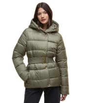 Women's Barbour International Short Track Line Puffer Jacket - DUSKY KHAKI/JASM