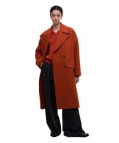 Women's Barbour Blyth Double Breasted Wool Coat - BURNT ORANGE/HES