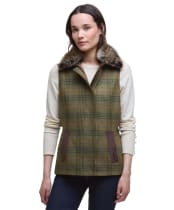 Women's Barbour Rosemary Wool Gilet - Arabesque / Brown