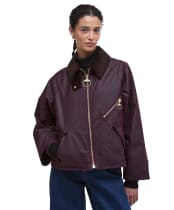 Women's Barbour Arlene Waxed Jacket - MERLOT/MUTED TAR