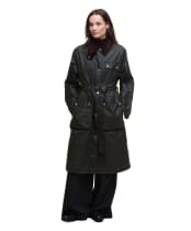 Women's Barbour Milda Wax Jacket - Fern / Sage / Ancient Tartan