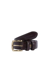 Men's Barbour Clyde Leather Belt - Chestnut Brown
