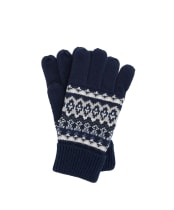 Men's Barbour Marlow Fair Isle Knitted Gloves - Navy