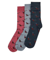 Men's Barbour Pheasant Sock Gift Box - EARTH PINK MIX