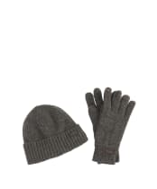 Men's Barbour Carlton Beanie & Gloves Gift Set - Grey