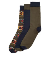 Men's Barbour Case Fair Isle Sock Gift Box - Classic Tartan