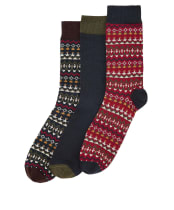 Men's Barbour Marlow Fair Isle Sock Gift Box - Olive