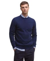 Men's Barbour Essential Lambswool Crew Neck Sweater - Atlantic Blue