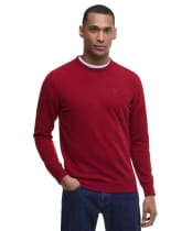 Men's Barbour Essential Lambswool Crew Neck Sweater - Biking Red