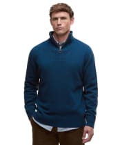 Men's Barbour Nelson Essential Half Zip Sweater - Mallard Green