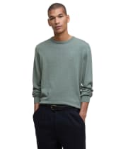 Men's Barbour Pima Cotton Crew Neck Sweater - Thyme