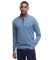 Men’s Barbour Cotton Half Zip Sweater - Bluestone