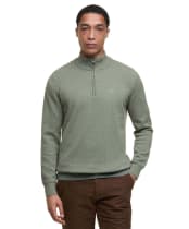 Men’s Barbour Cotton Half Zip Sweater - Thyme