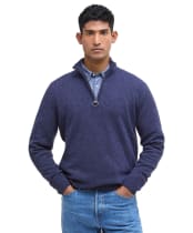 Men's Barbour Tisbury Half Zip Sweater - Deep Blue