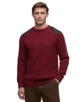 Men's Barbour Raisthorpe Crew Neck Jumper - Fired Brick