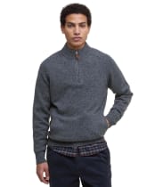 Men's Barbour Talder Half Zip Knitted Jumper - Charcoal