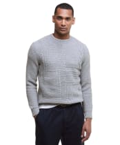 Men's Barbour Casey Cable Crew Neck Sweater - Grey Marl