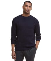 Men's Barbour Casey Cable Crew Neck Sweater - Navy