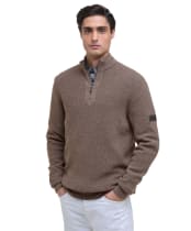 Men's Barbour International Crawley Funnel Neck Jumper - Brindle