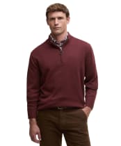 Men's Barbour Kelson Half Zip Knitted Jumper - Fired Brick