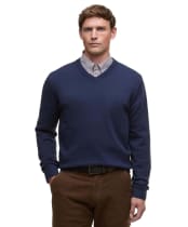Men's Barbour Kelson V-Neck Knitted Sweater - Navy