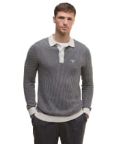 Men's Barbour Decton Knitted Polo Shirt - Mist