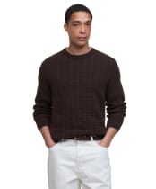 Men's Barbour Cleveland Crew Neck Sweater - Dark Oak